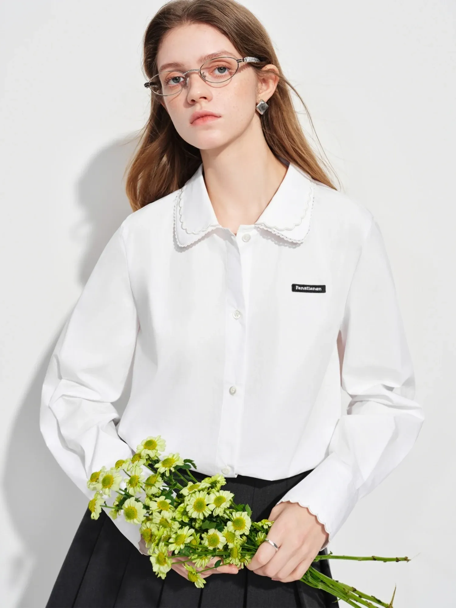 Chemise en coton à col double couche FANSILANEN