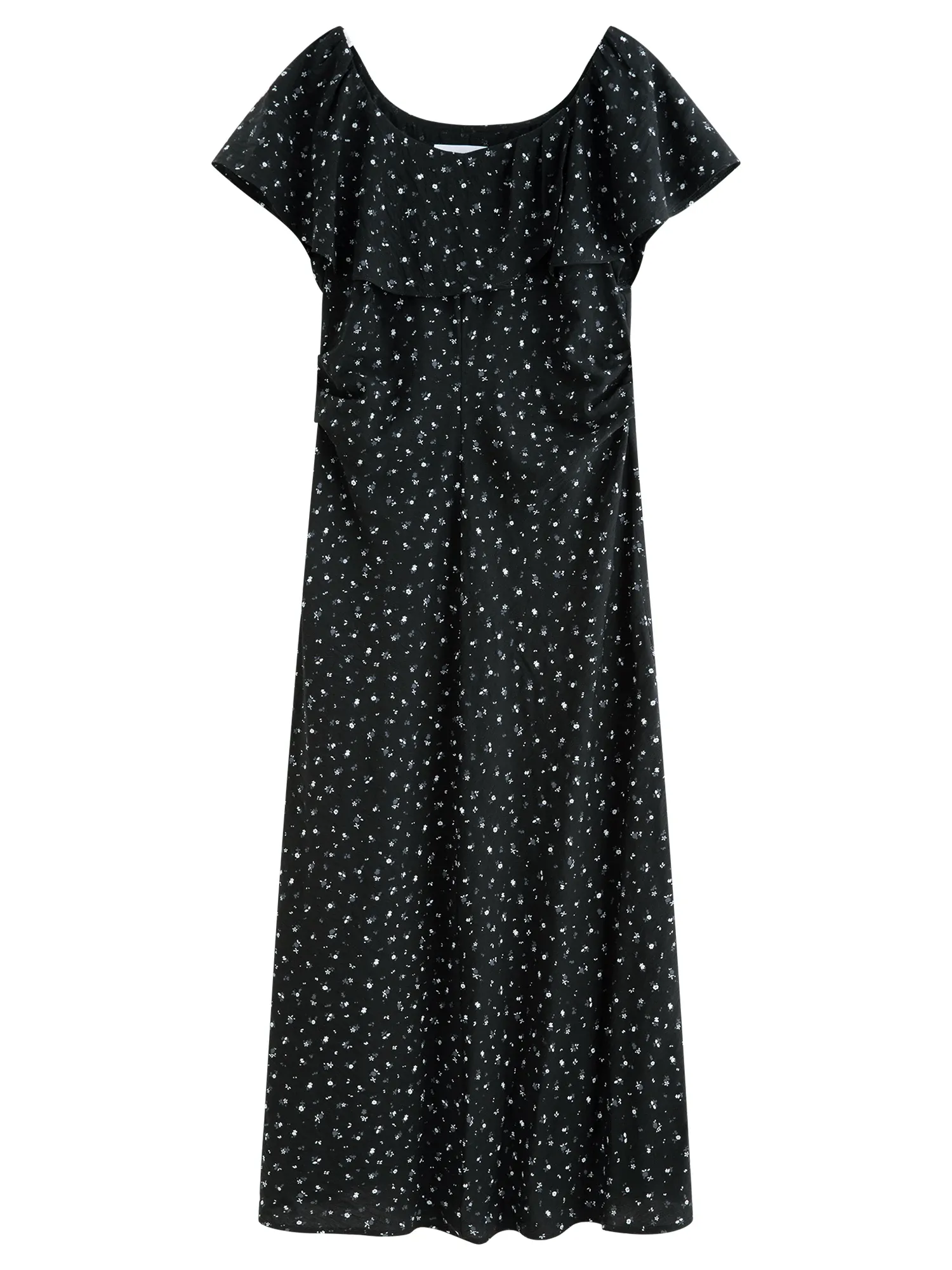 Robe midi fleurie à épaules dégagées et volants FANSILANEN