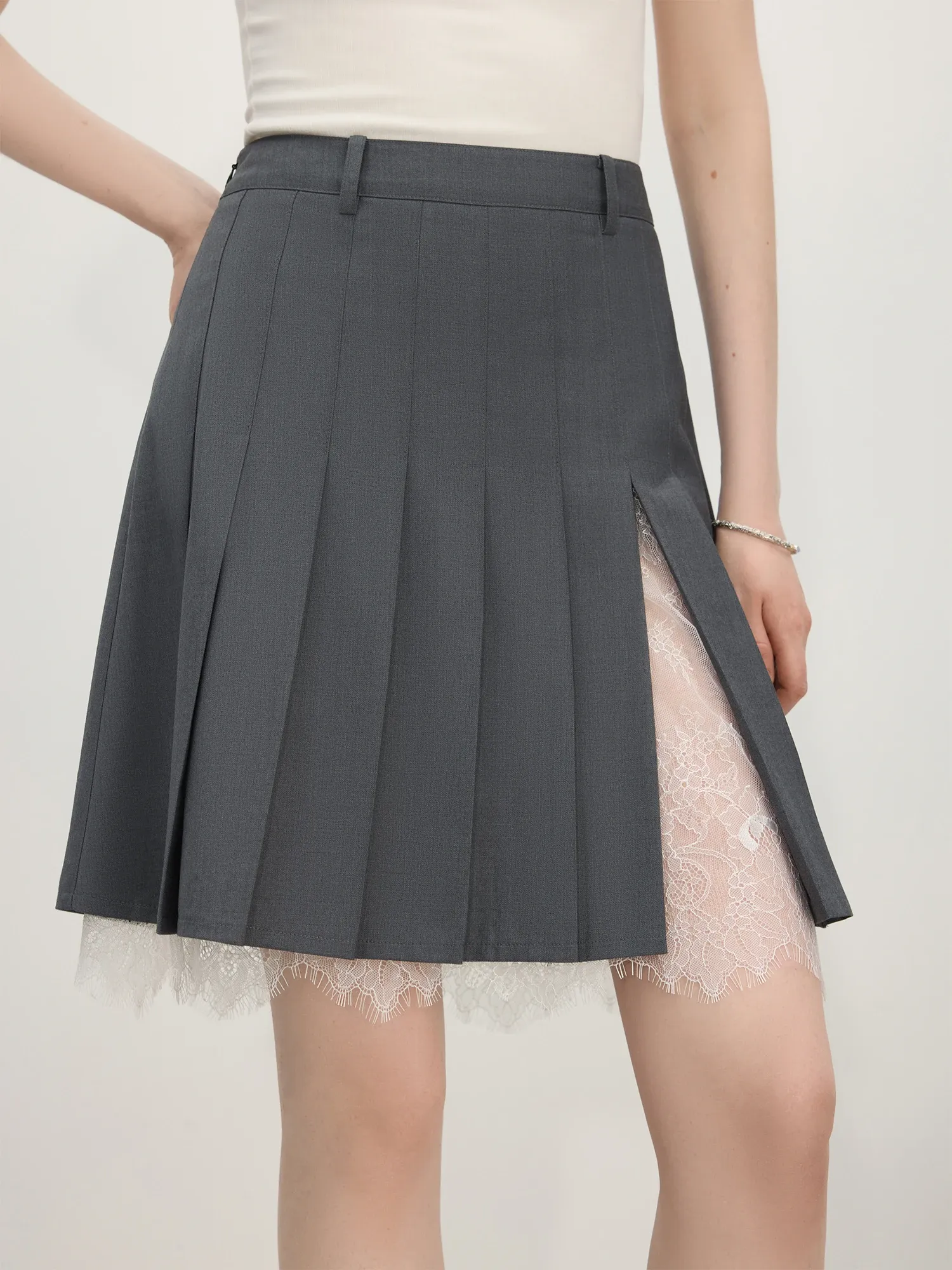 Jupe trapèze en dentelle taille empire FSLE Genius