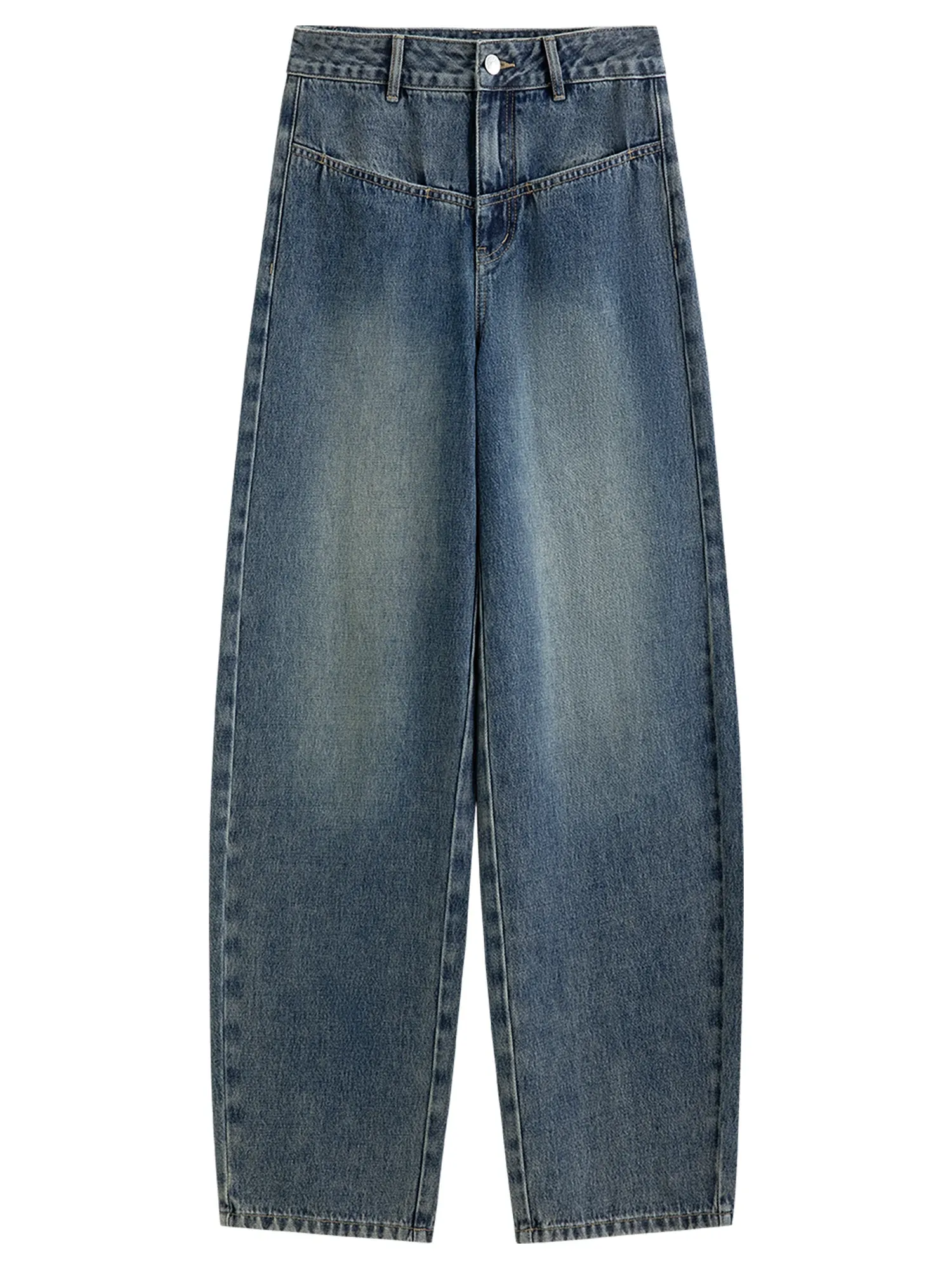 Jean large taille haute FANSILANEN lavage vintage