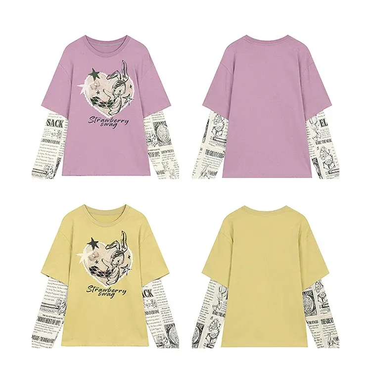 Haut Y2K trompe-l’œil ELFSACK à manches longues