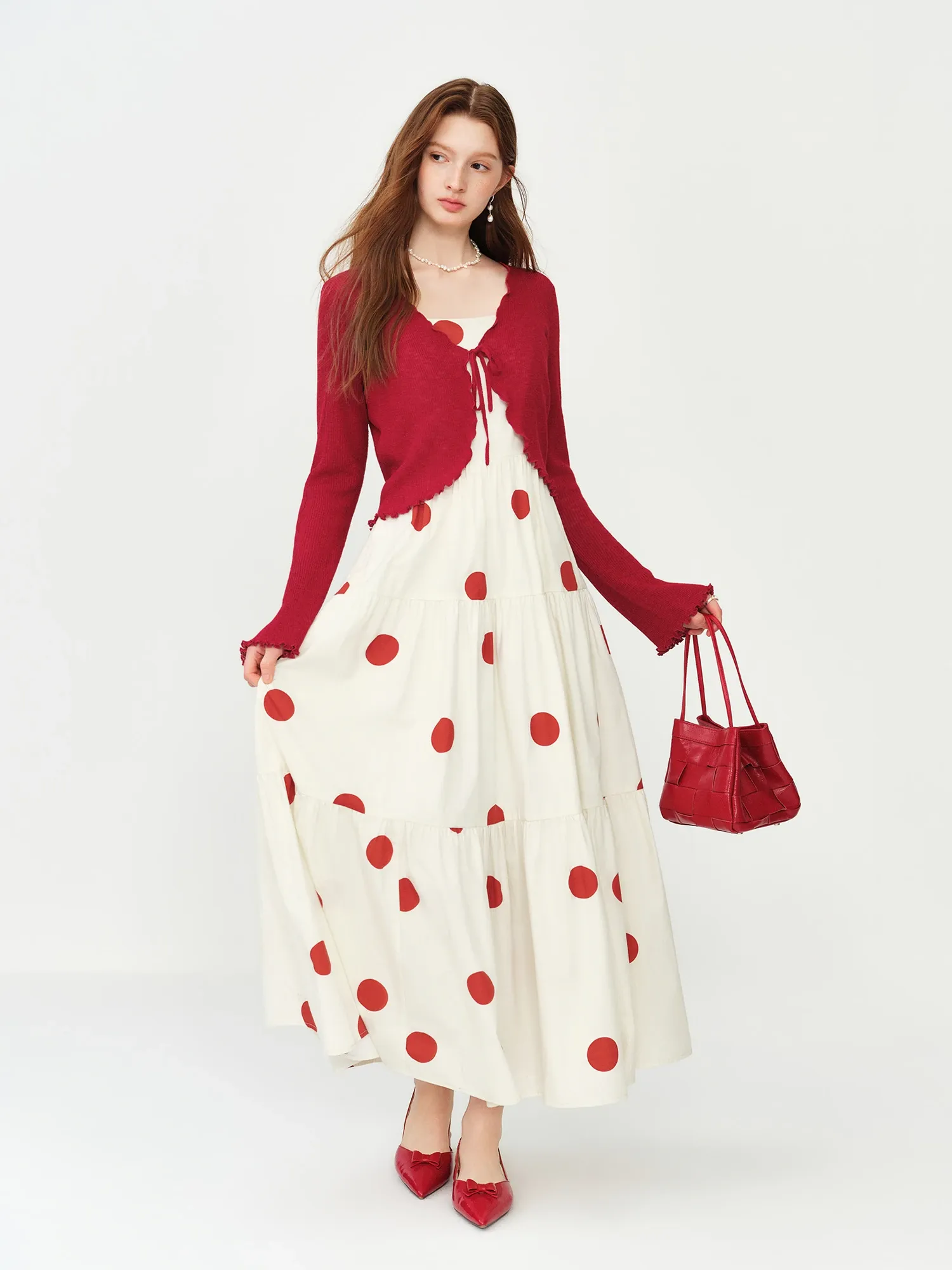 Cardigan d’été en maille légère à col V et manches évasées