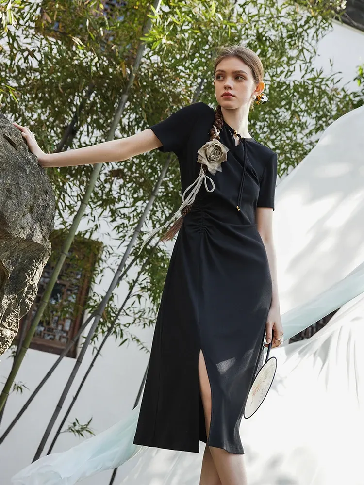 Robe chinoise d’été FANSILANEN à coupe slim