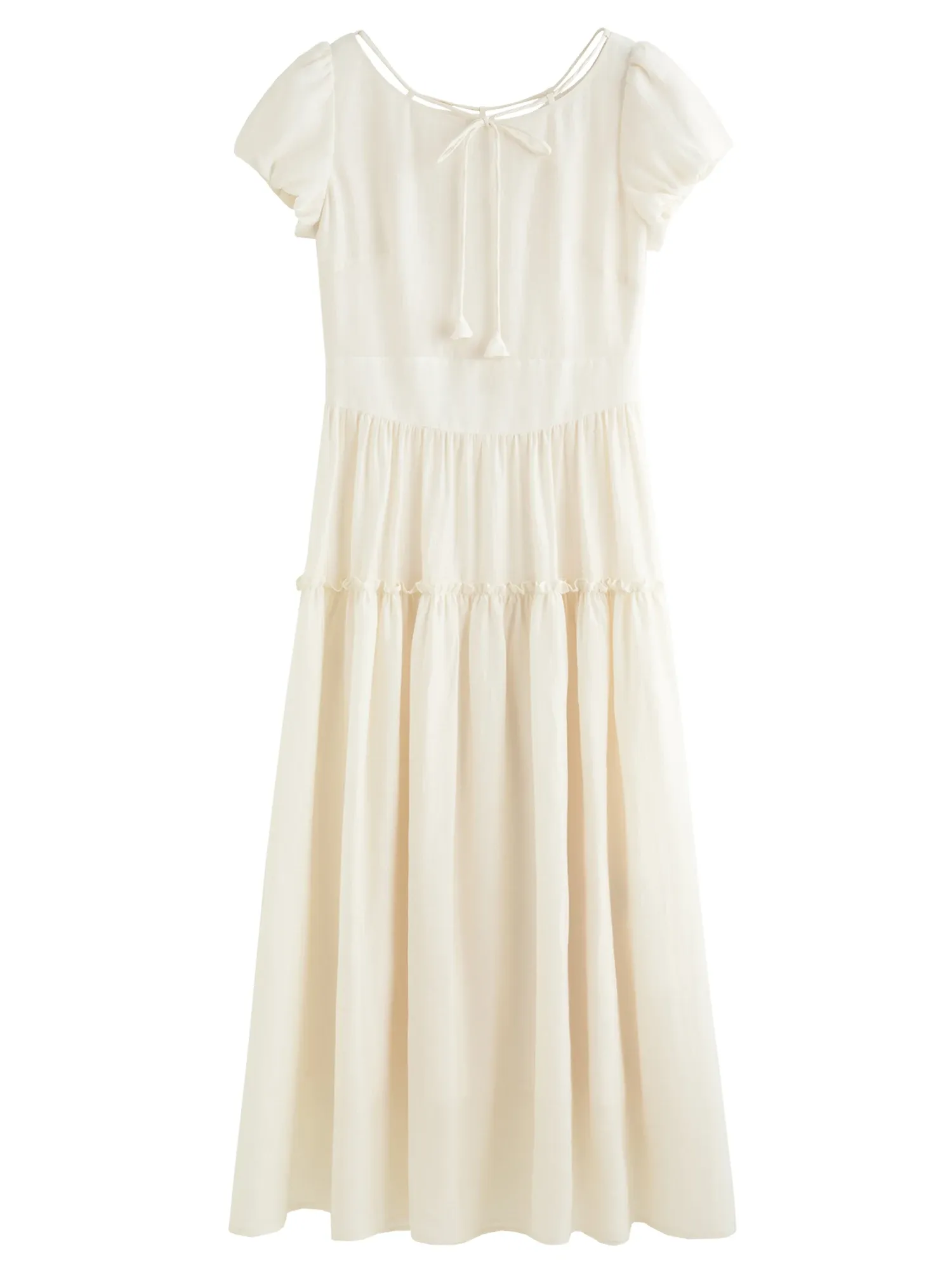 Robe midi française à col V et taille empire FANSILANEN