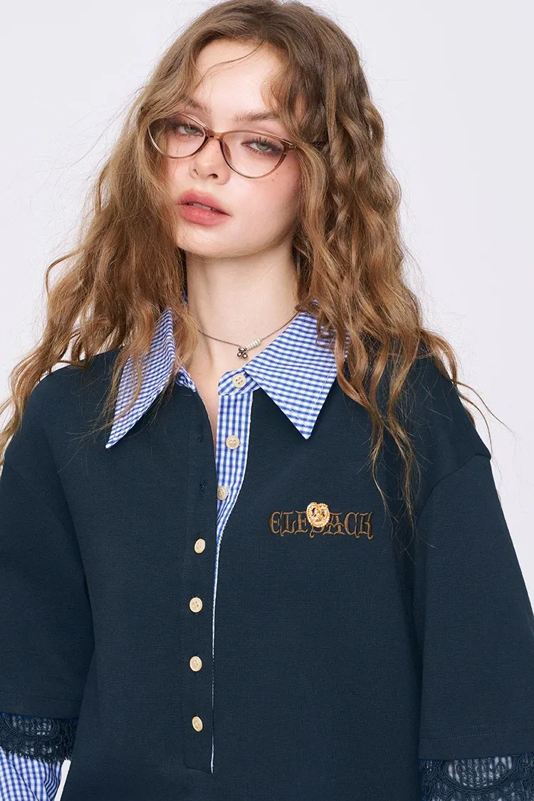 Robe chemise académique à faux deux-pièces ELFSACK