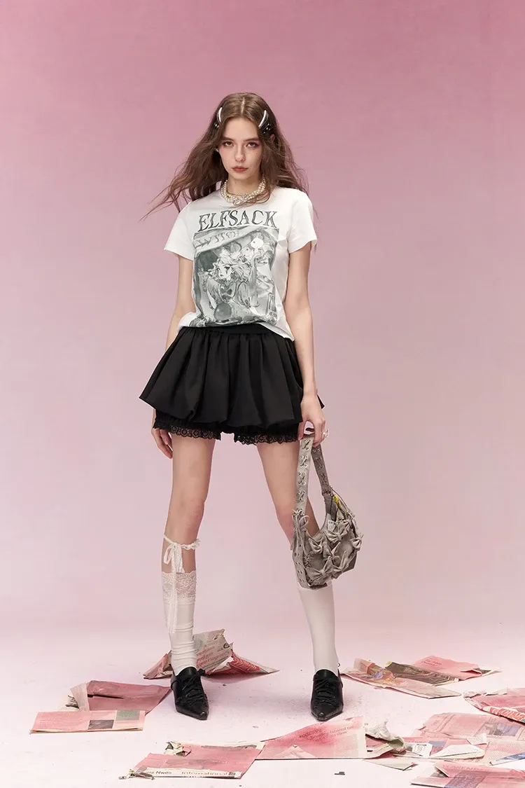 T-shirt graphique ELFSACK en coton, esprit affiche