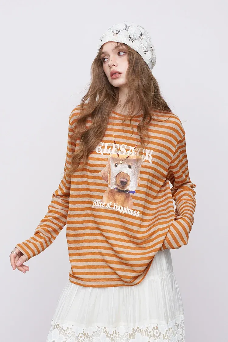 T-shirt ELFSACK bicolore à rayures et col carré