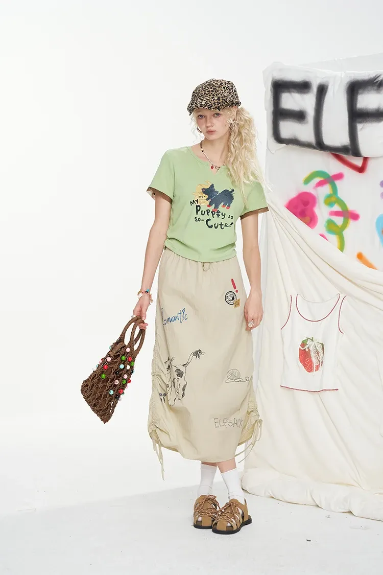 T-shirt chat ajusté ELFSACK en maille légère