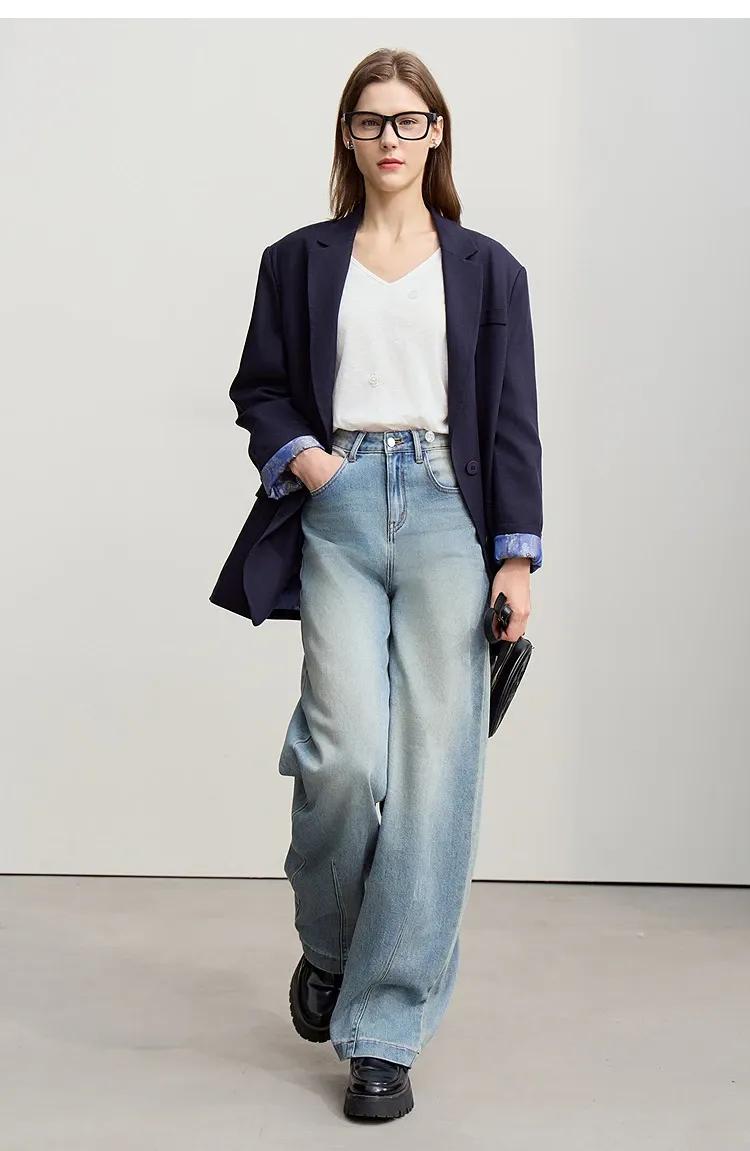 Haut AMII en maille coton col V à manches longues