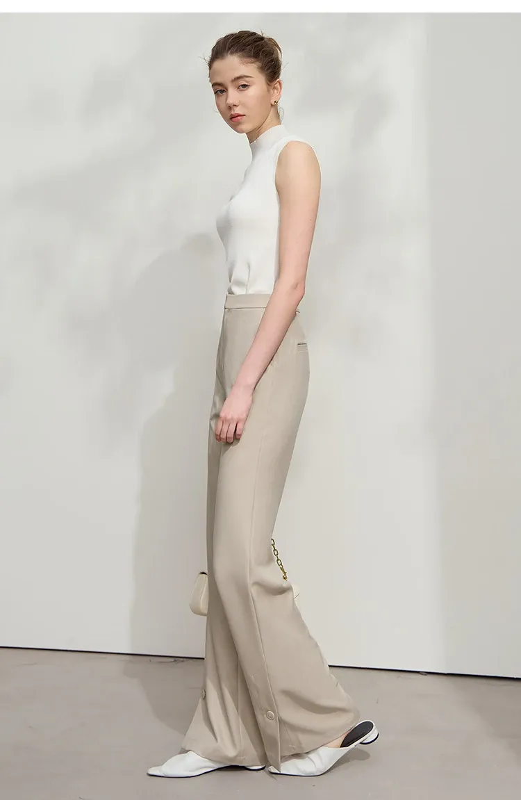 Pantalon droit AMII pleine longueur à esprit bureau