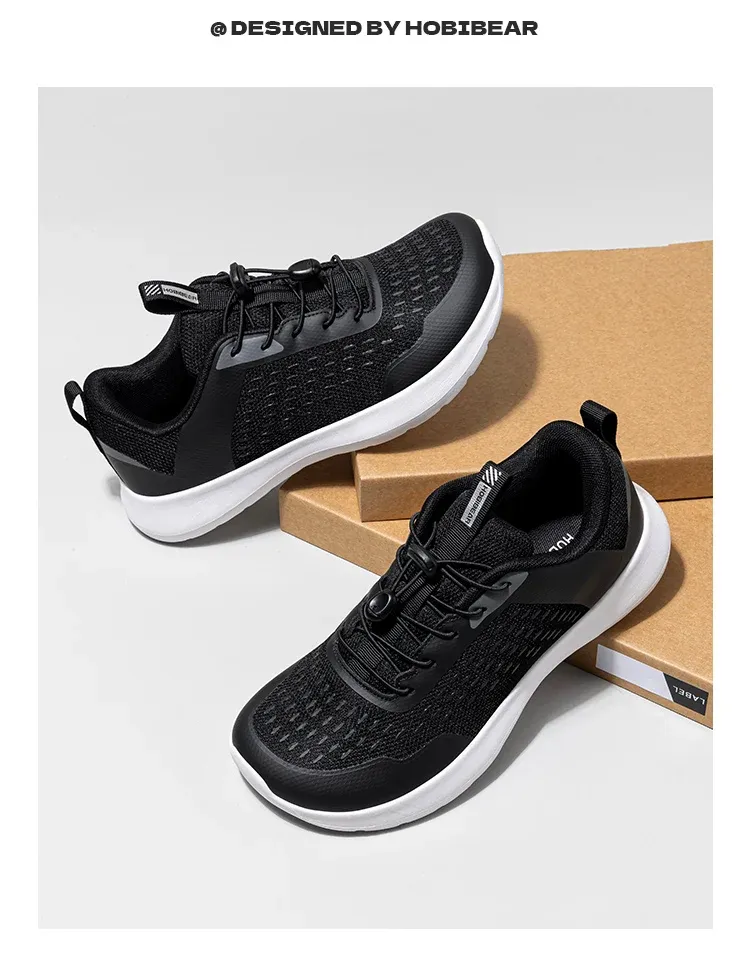 Chaussures de marche HOBIBEAR à bout large et maintien élastique