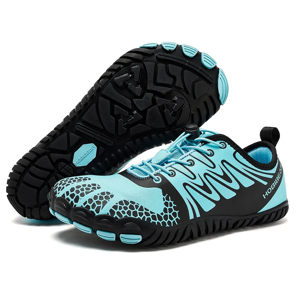 Chaussures barefoot HOBIBEAR à bout large en cuir synthétique pour marche quotidienne