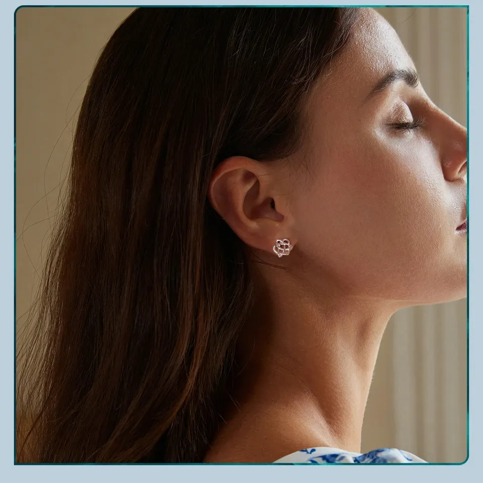 Créoles cœur en argent 925 avec zircons Bamoer