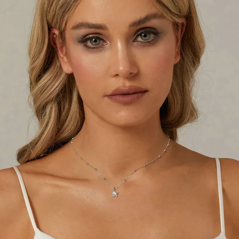 Collier étoile en moissanite 0,5 ct en argent 925 Bamoer U