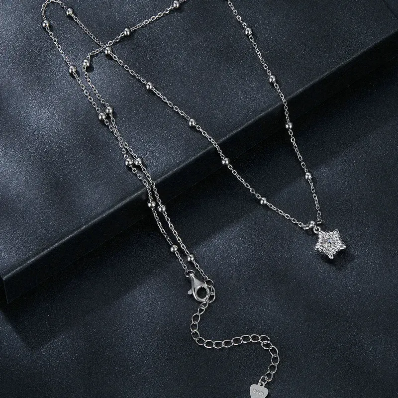 Collier étoile en moissanite 0,5 ct en argent 925 Bamoer U