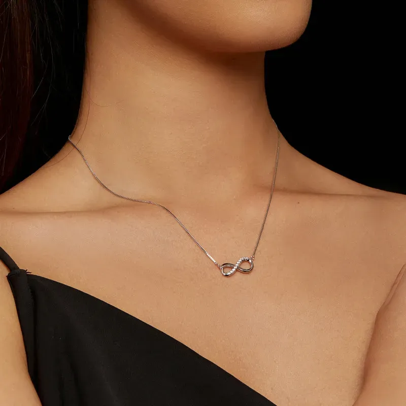 Collier infini Möbius en moissanite certifiée BAMOER U