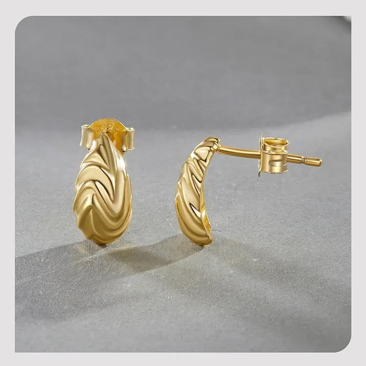 Boucles d’oreilles puces en argent 925 avec perle d’eau douce Bamoer