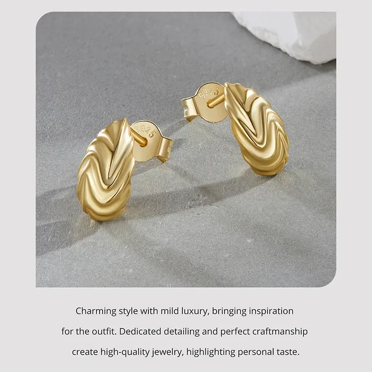 Boucles d’oreilles puces en argent 925 avec perle d’eau douce Bamoer