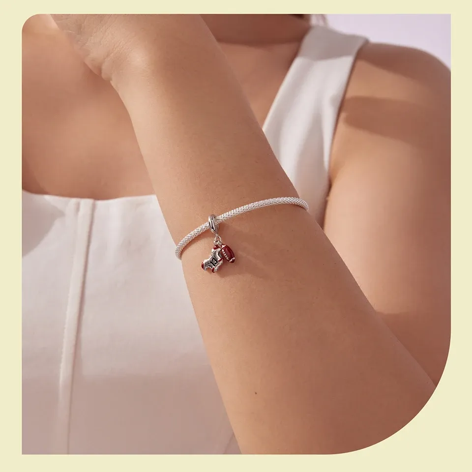 Breloque volley rose en argent 925 Bamoer pour bracelet