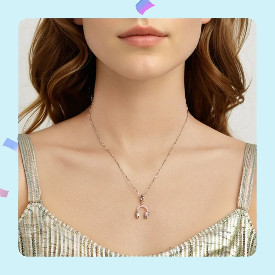 Breloque volley rose en argent 925 Bamoer pour bracelet