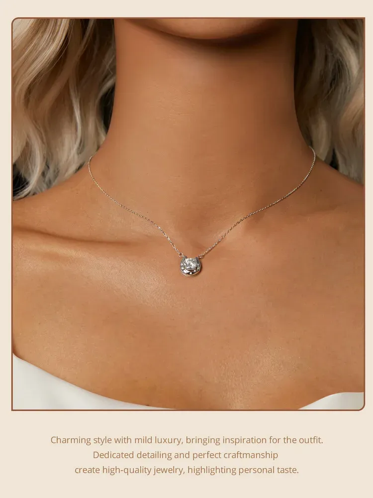 Collier pendentif fer à cheval en moissanite 1 ct Bamoer U