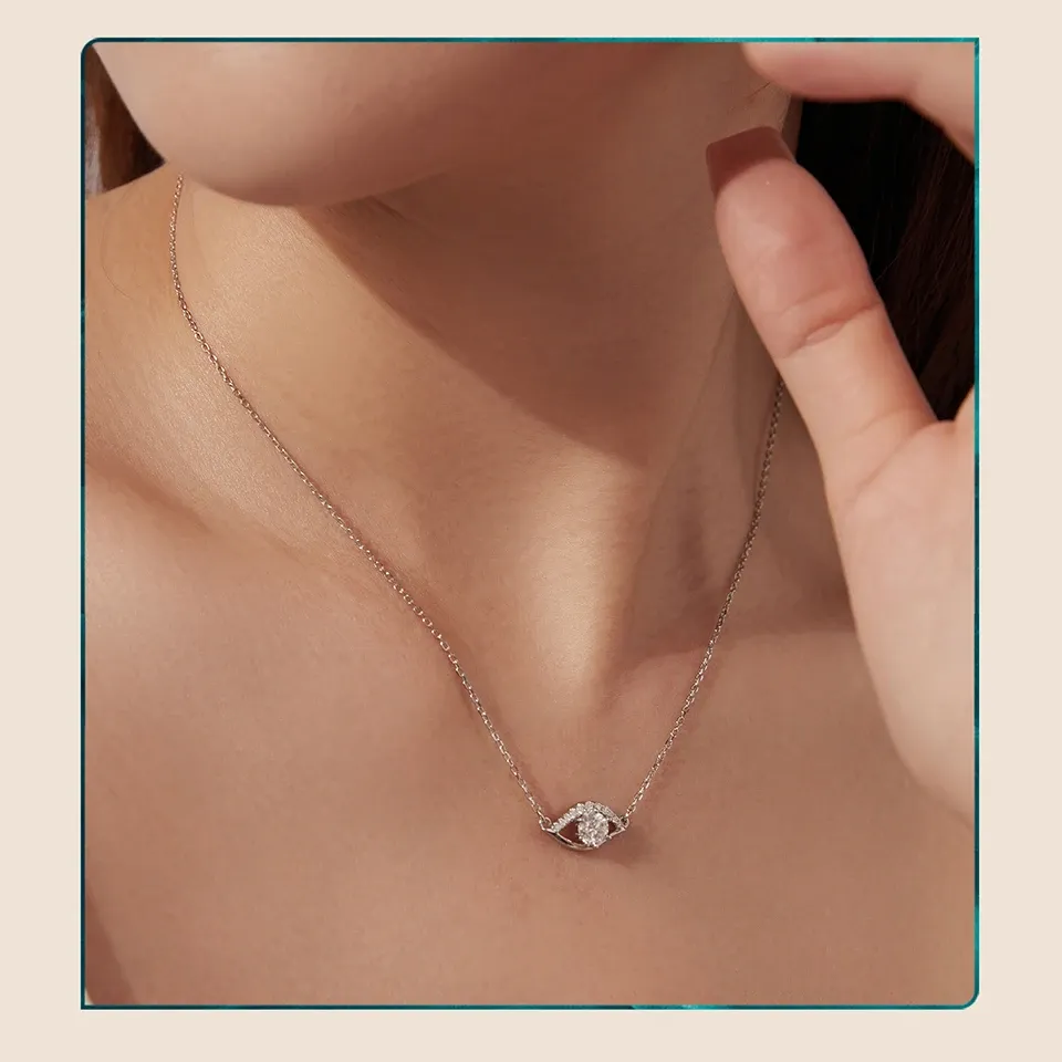Collier Evil Eye en argent 925 avec moissanite certifiée Bamoer U