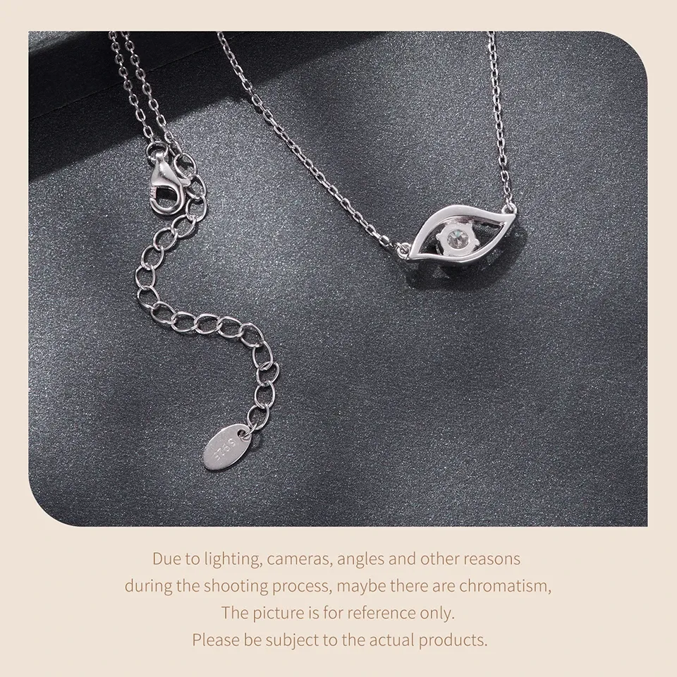 Collier Evil Eye en argent 925 avec moissanite certifiée Bamoer U