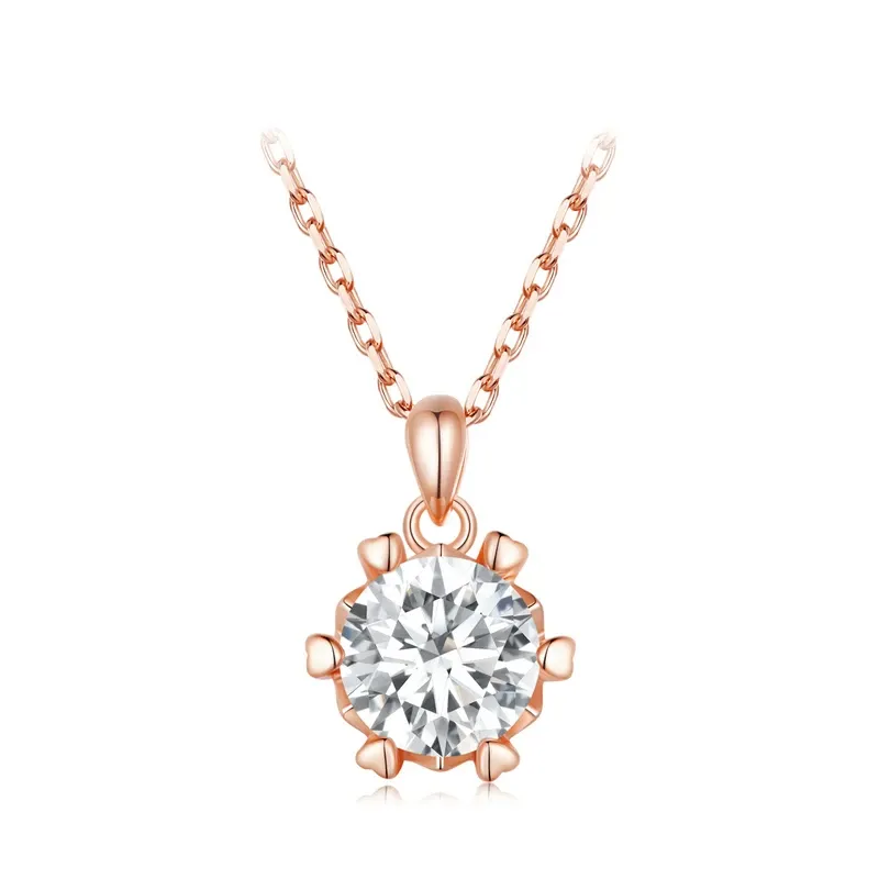 Collier pendentif moissanite cœur serti en argent 925 Bamoer U