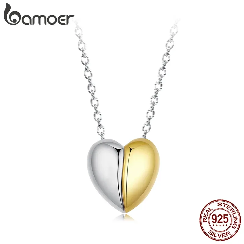 Collier cœur bicolore en argent 925 Bamoer
