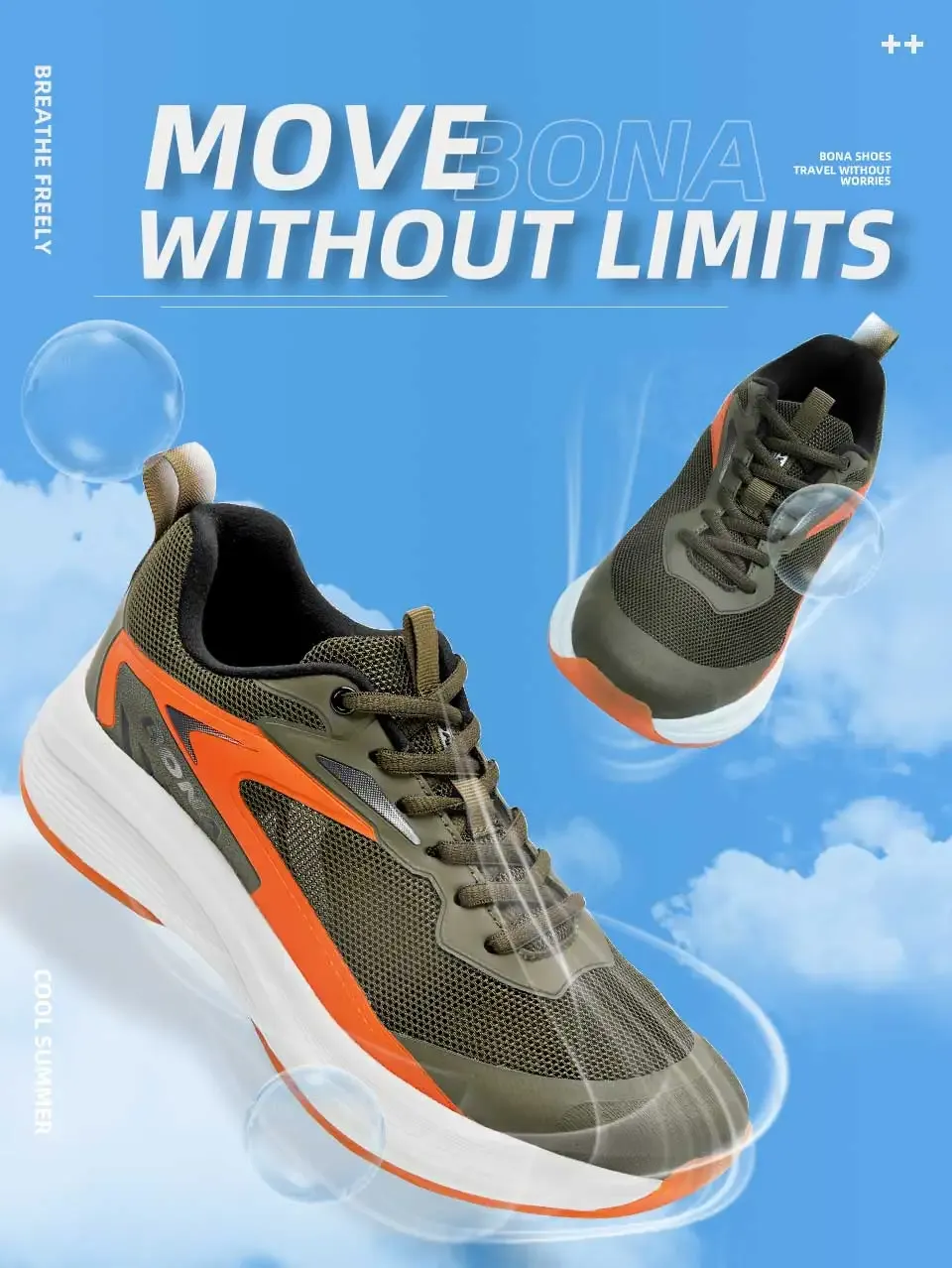 Baskets de course BONA respirantes pour homme