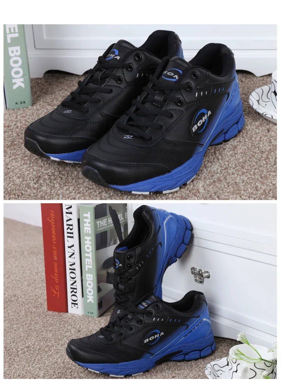 Baskets BONA polyvalentes en cuir synthétique respirant