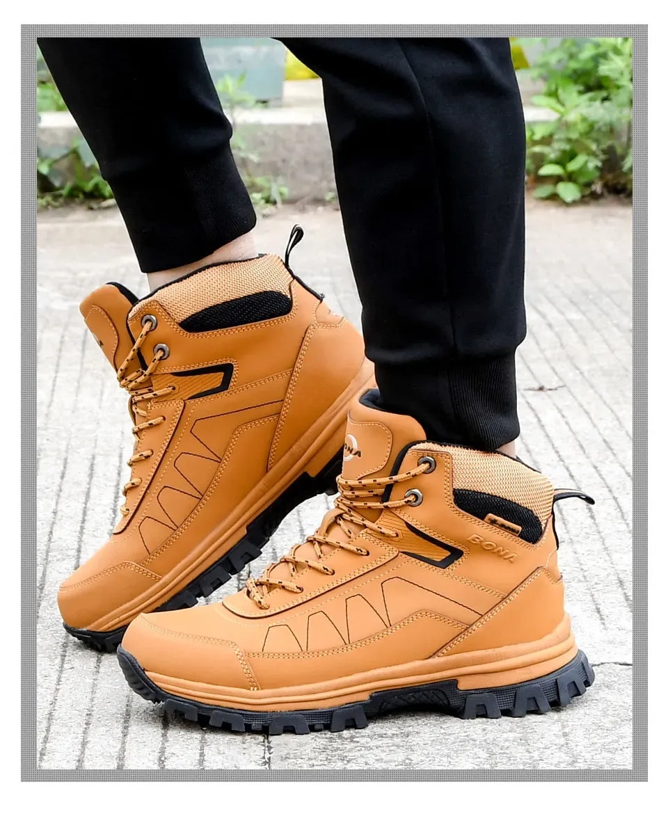 Bottes de randonnée hivernales BONA en cuir doublé peluche