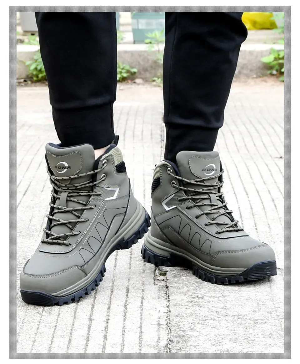 Bottes de randonnée hivernales BONA en cuir doublé peluche