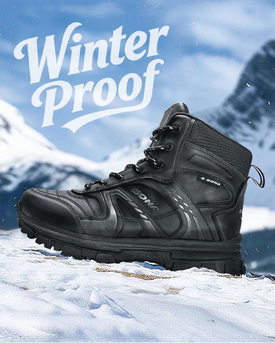 Bottes montantes BONA en cuir doublées peluche pour homme