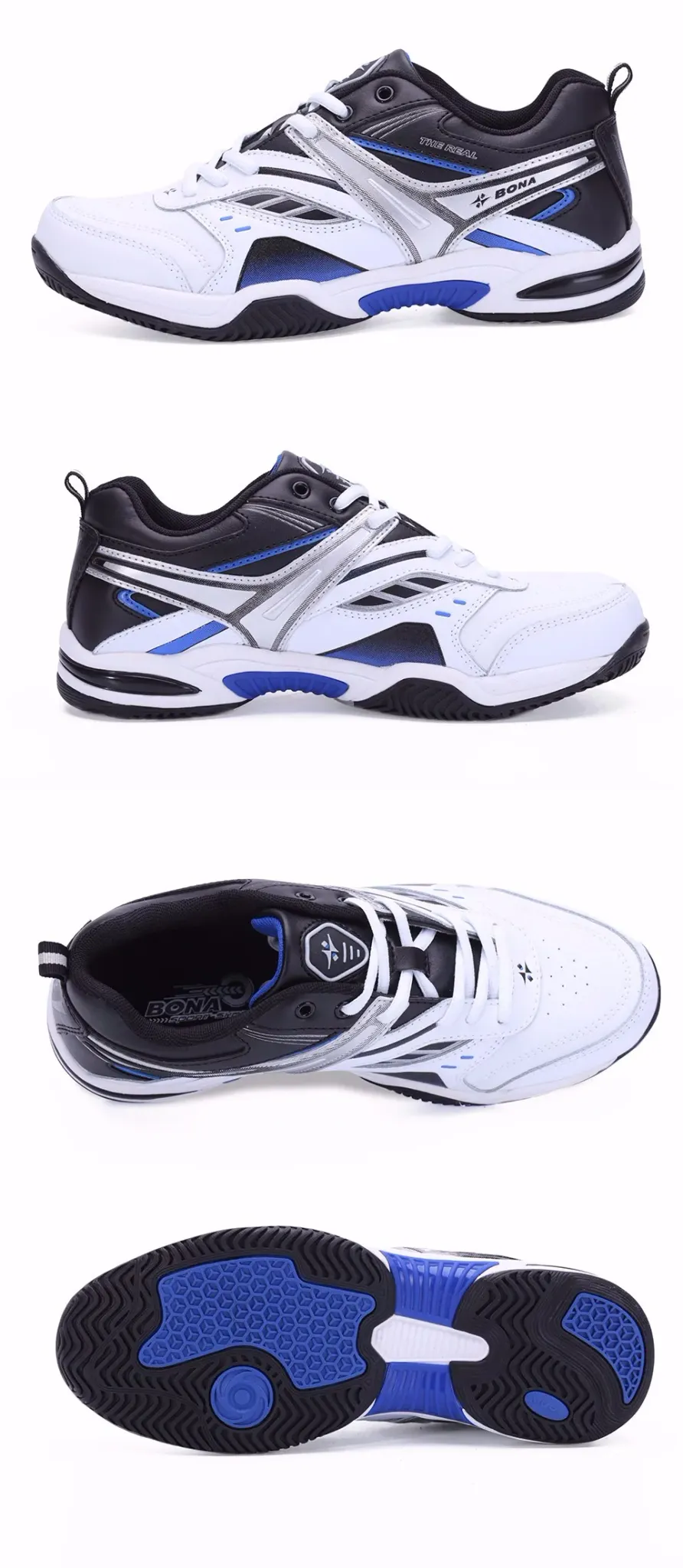 Baskets tennis BONA en cuir respirant pour homme