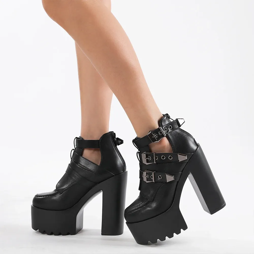 Bottines à talon bloc festives Gdgydh avec bride boucle