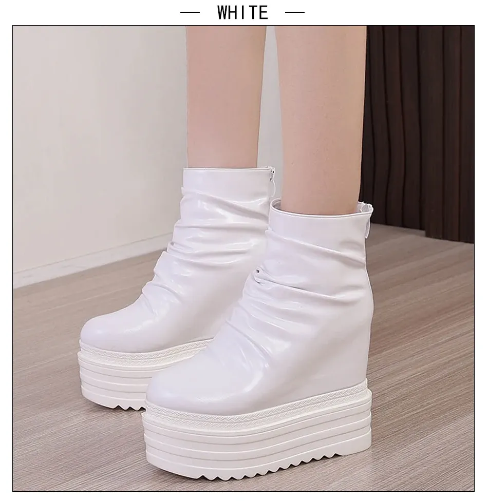 Bottines Chelsea compensées à zip et plis Gdgydh