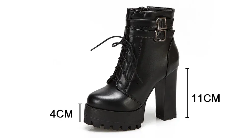 Bottines à plateforme et talon carré Gdgydh en PU à boucle