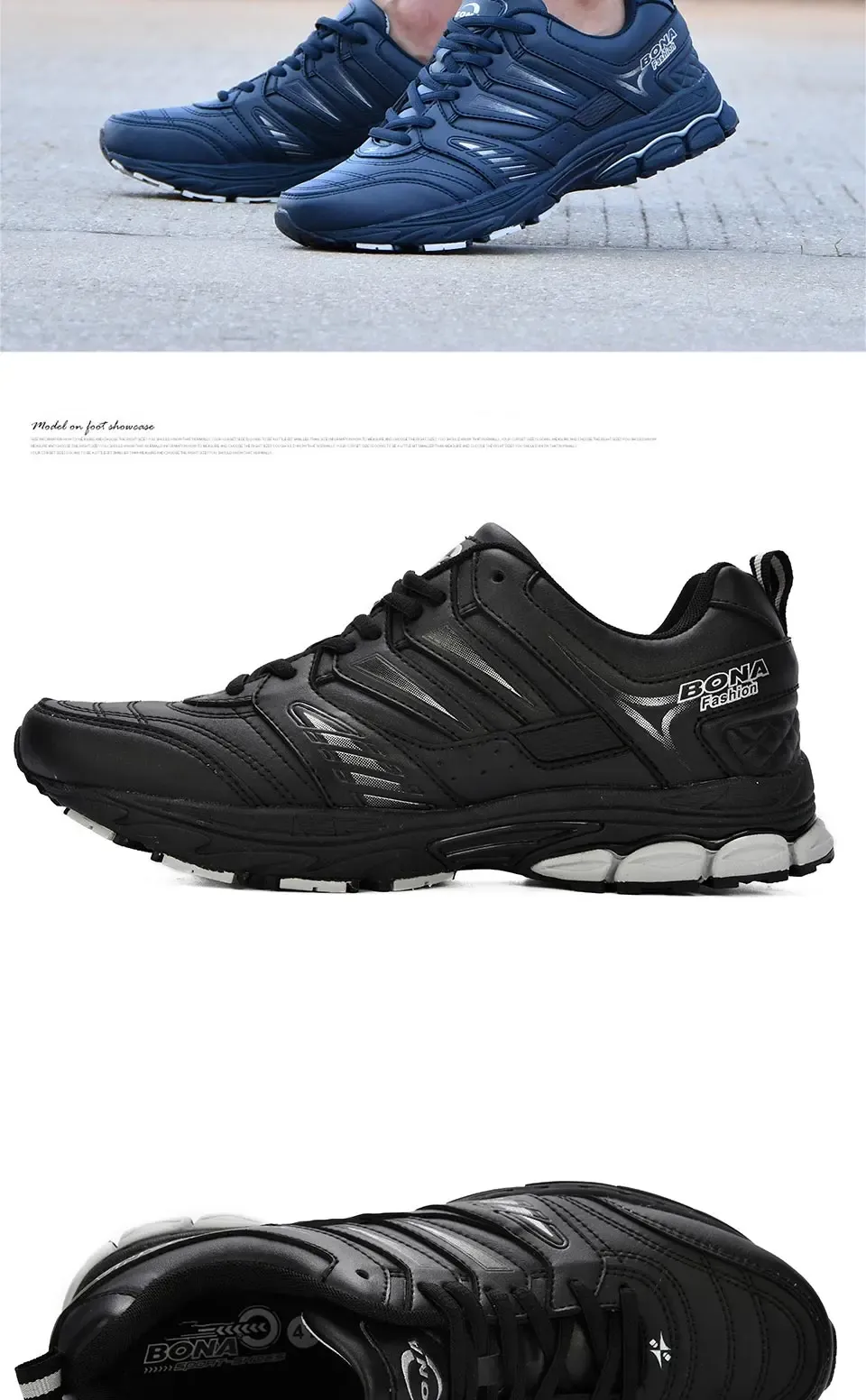 BONA 35020 : baskets homme respirantes à maintien stable