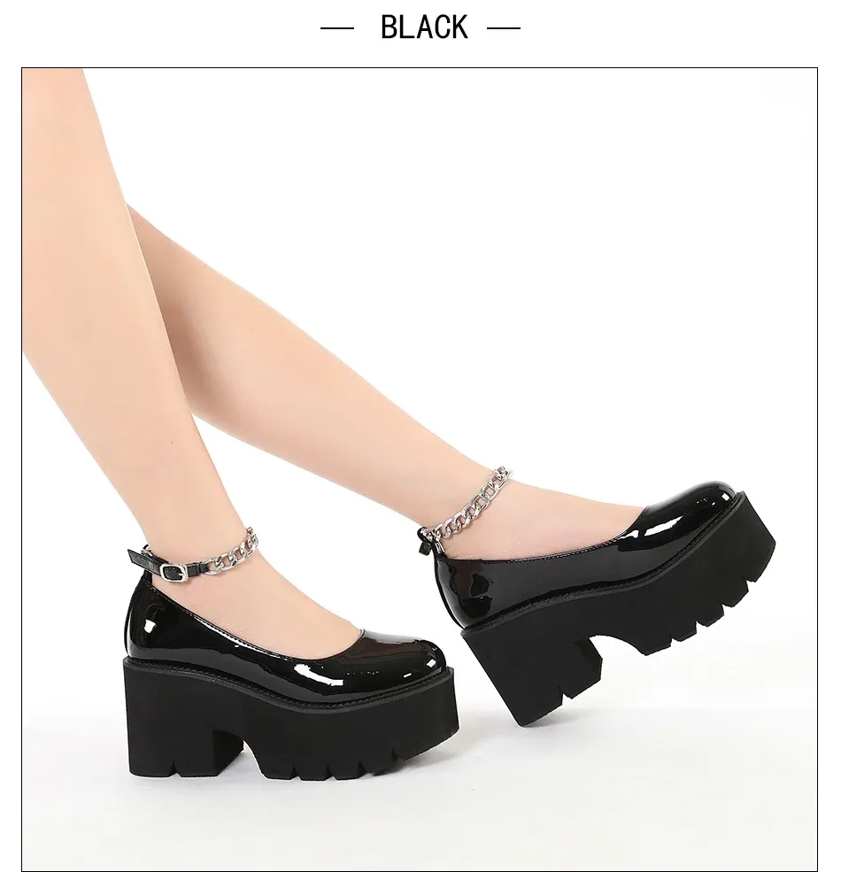 Escarpins Mary Jane à plateforme Gdgydh en cuir verni noir
