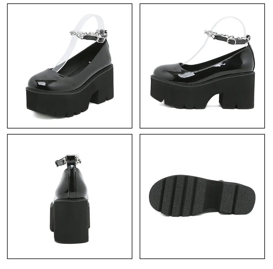 Escarpins Mary Jane à plateforme Gdgydh en cuir verni noir