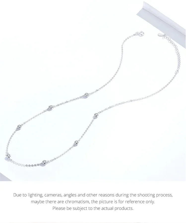 Collier chaîne en argent 925 avec 7 zircons Bamoer