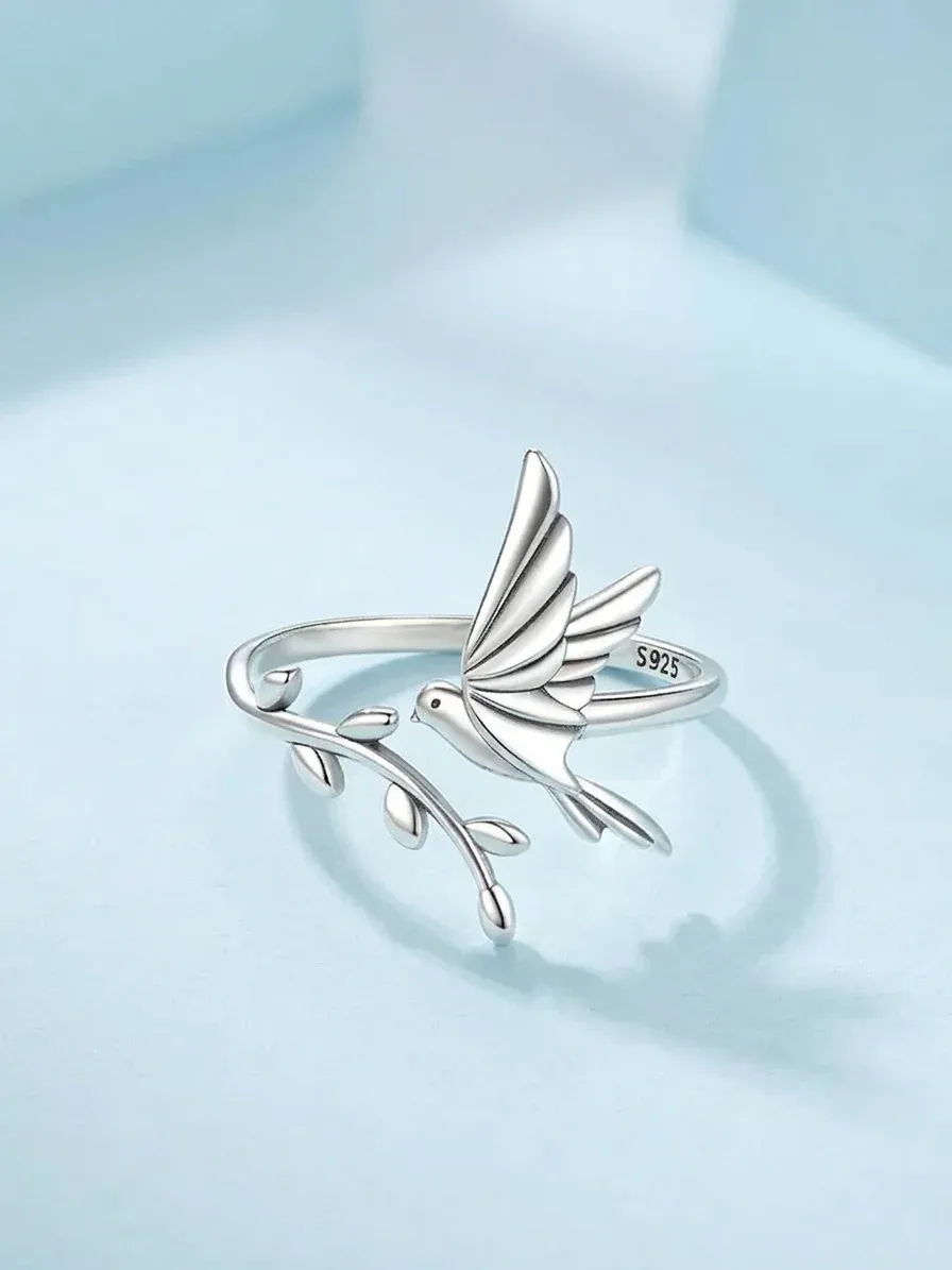 Bague colombe argent 925 réglable