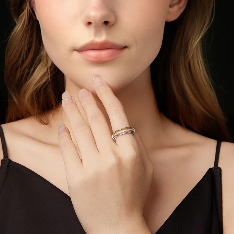 Bague trilogie en moissanite 925 certifiée Bamoer U