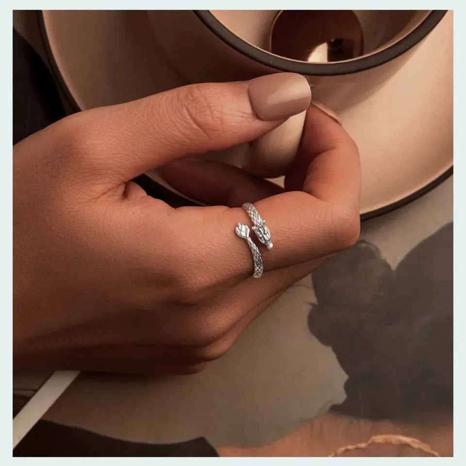 Bague dragon ouverte réglable en argent 925 Bamoer