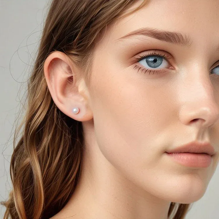 Boucles d’oreilles perle d’eau douce en argent 925 Bamoer