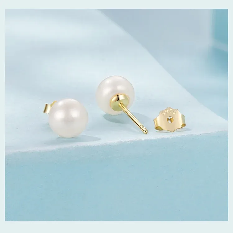 Boucles d’oreilles perle d’eau douce en argent 925 Bamoer