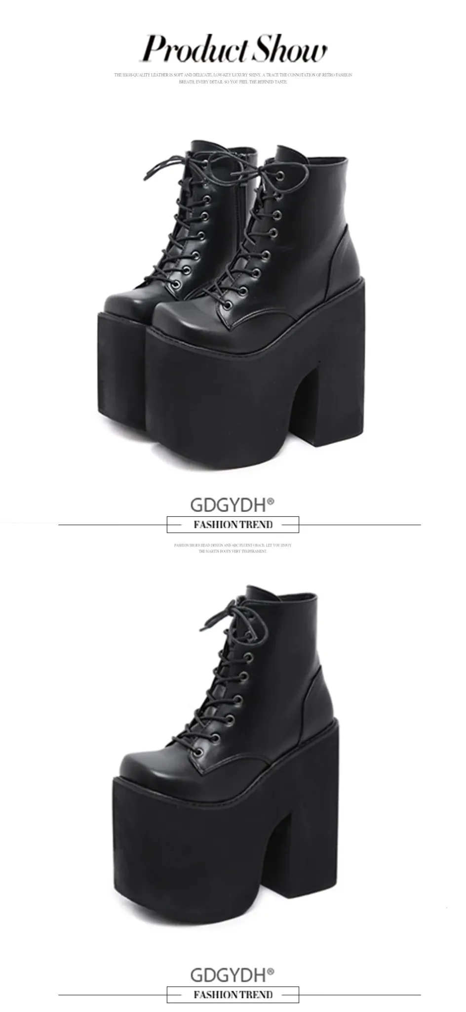 Bottines Y2K à plateforme et talon carré pour femme