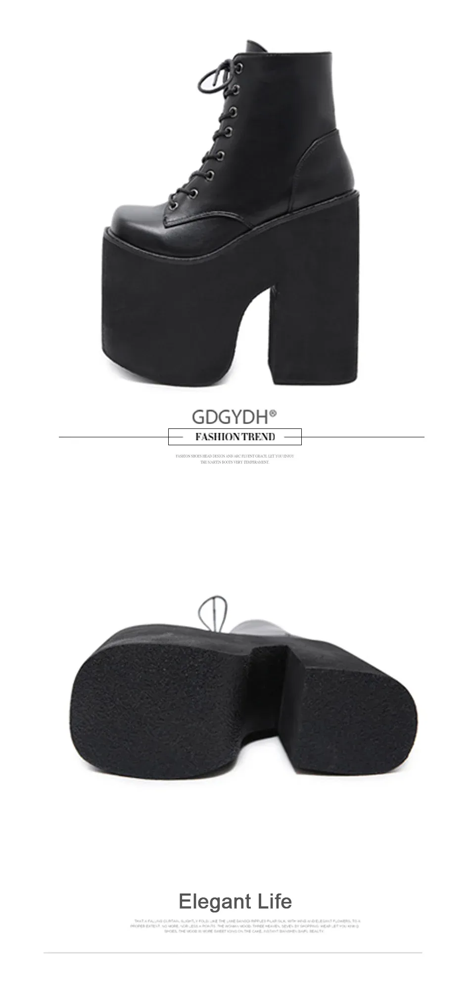 Bottines Y2K à plateforme et talon carré pour femme