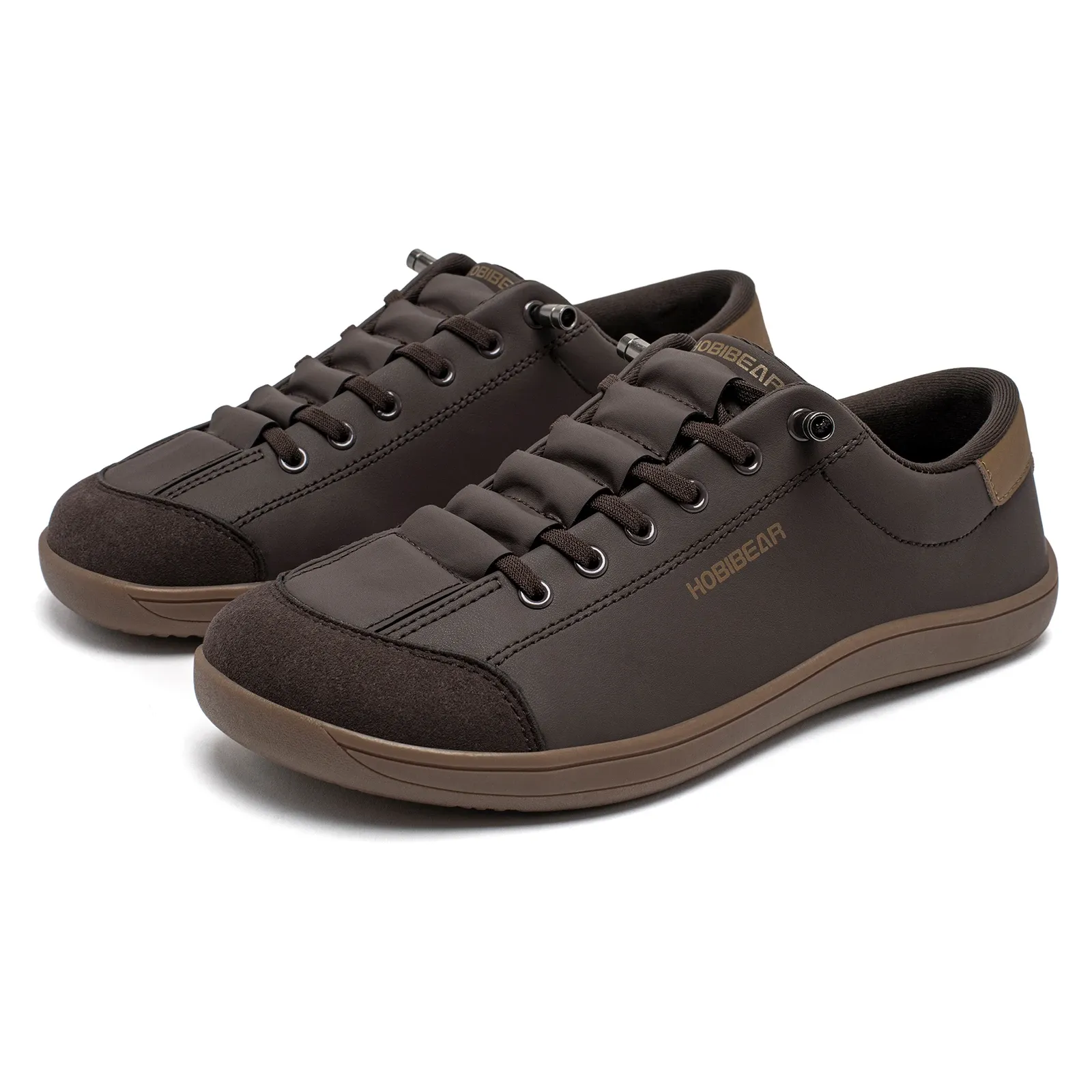 Chaussures minimalistes HOBIBEAR à bout large, cuir synthétique et enfilage rapide